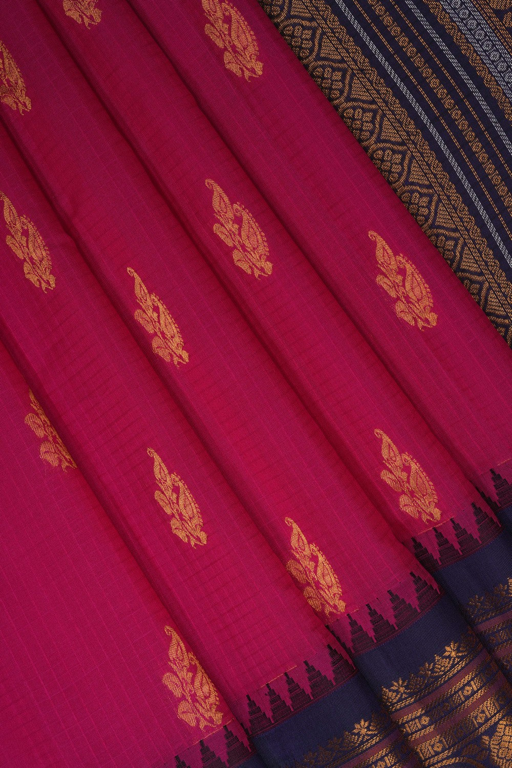 Image of Pink Gadwal Silk Cotton Saree