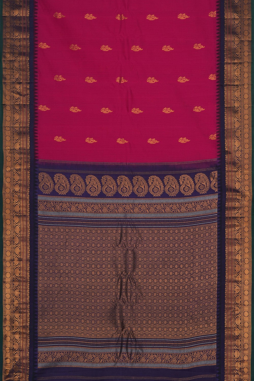 Image of Pink Gadwal Silk Cotton Saree