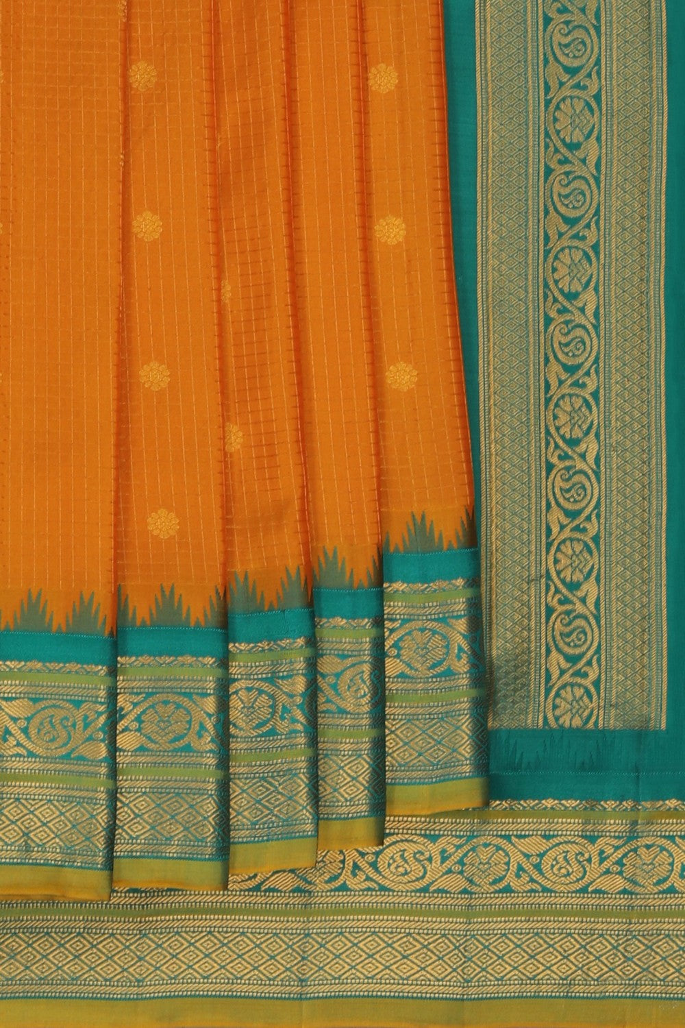 Image of Gadwal Silk Mustard Saree