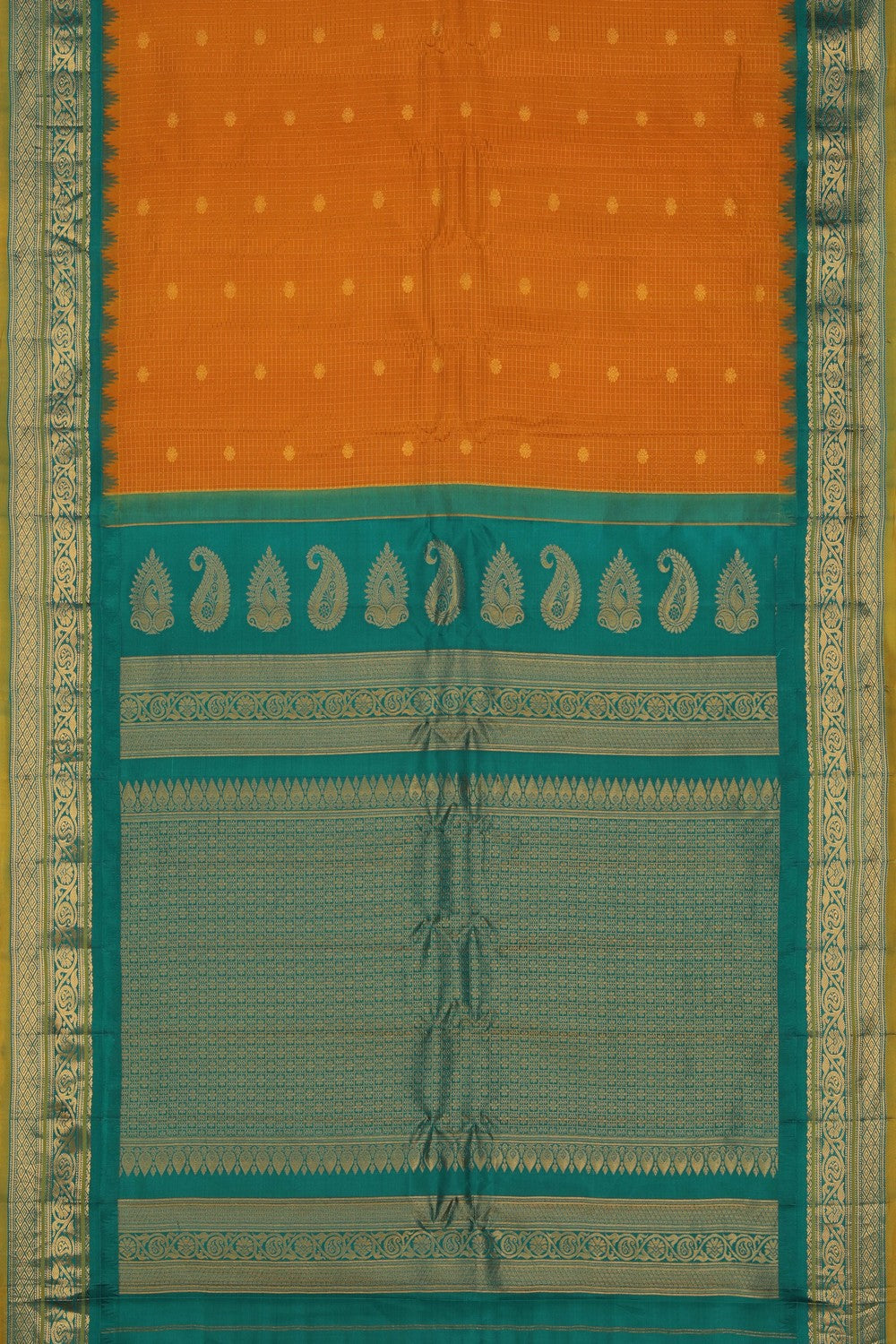 Image of Gadwal Silk Mustard Saree