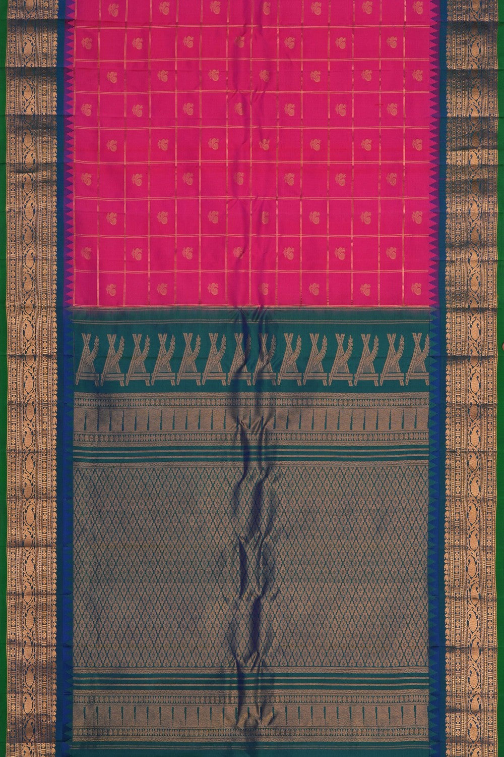 Image of Gadwal Silk Pink Saree