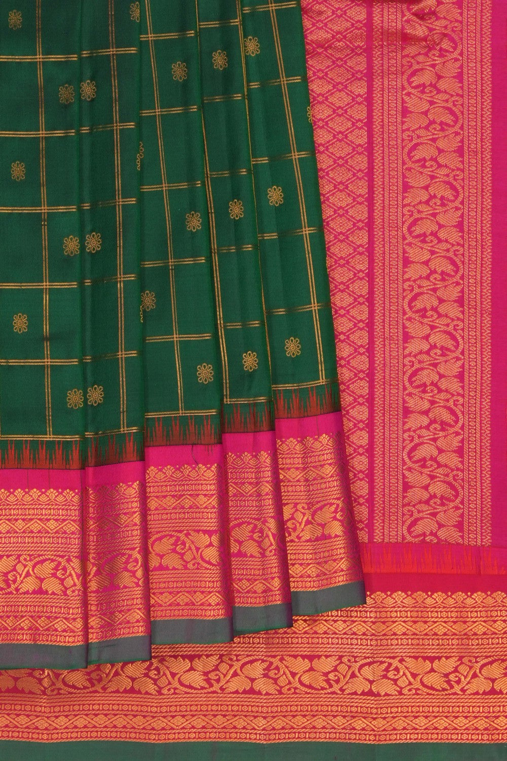 Image of Gadwal Silk Green Saree