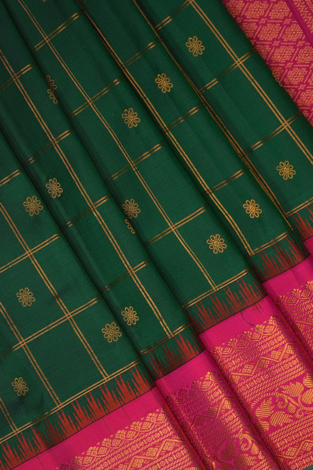 Image of Gadwal Silk Green Saree