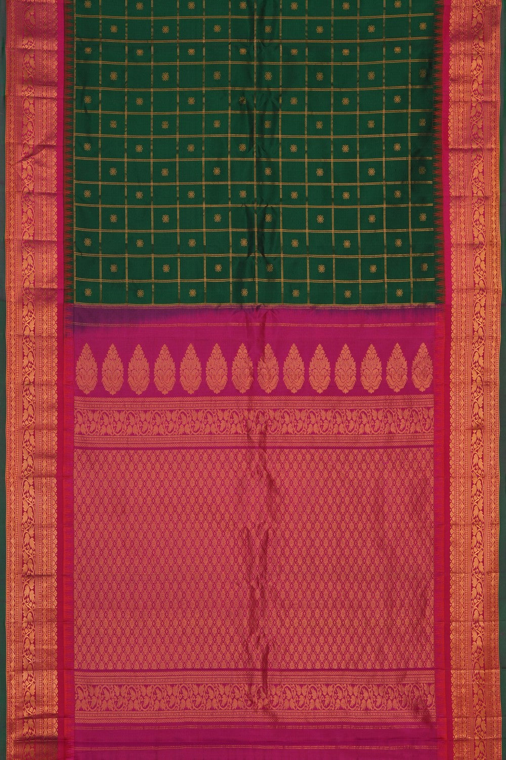Image of Gadwal Silk Green Saree