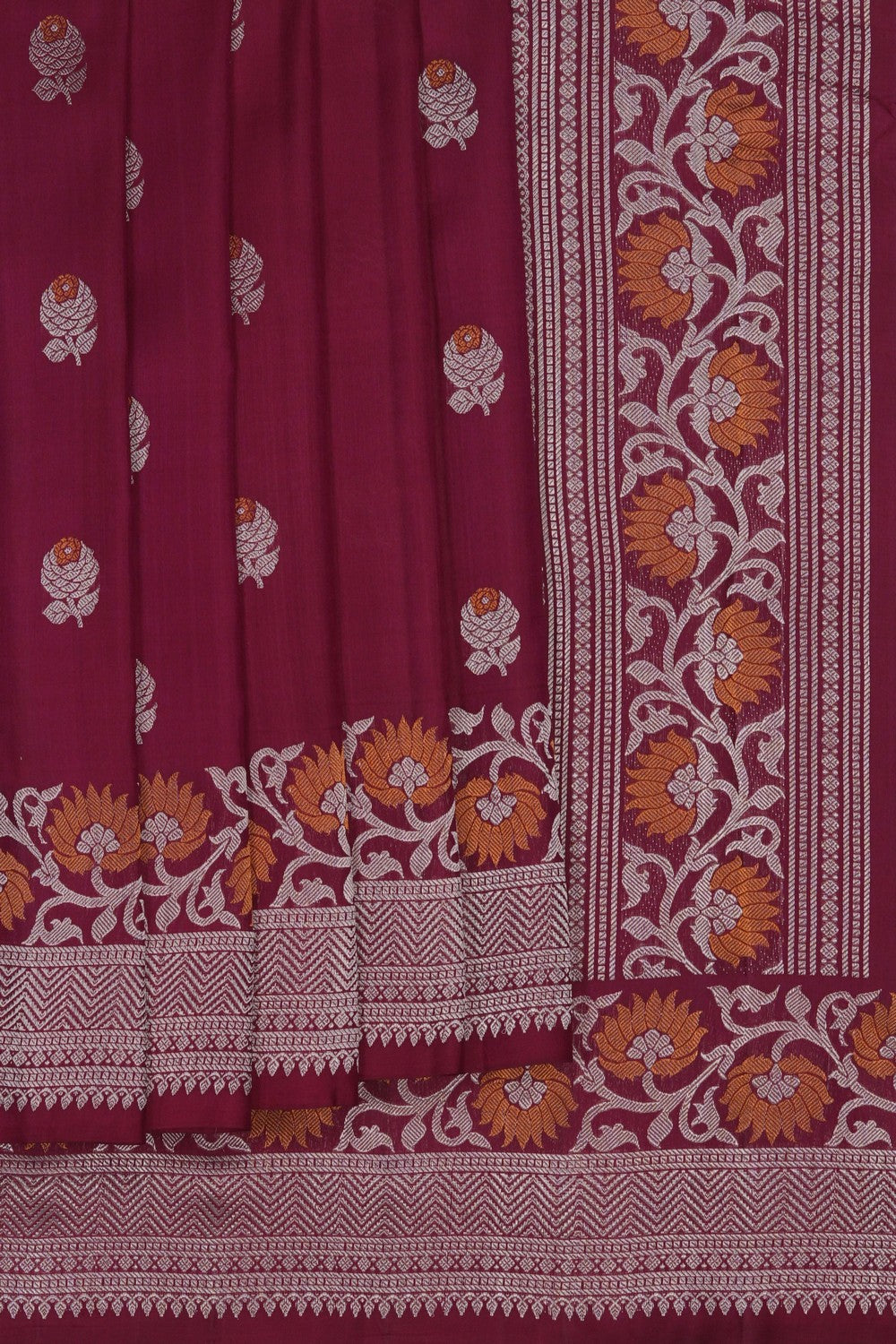 Image of Maroon Gadwal Silk Saree