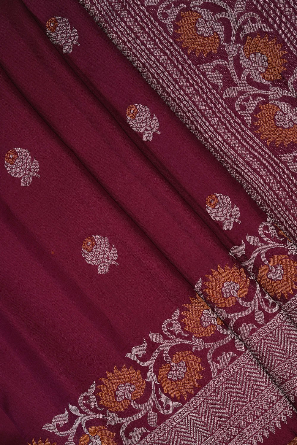Image of Maroon Gadwal Silk Saree