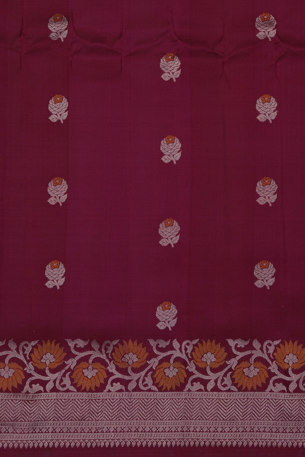 Image of Maroon Gadwal Silk Saree