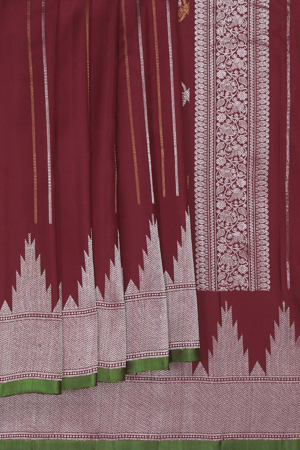 Image of Red Gadwal Silk Saree