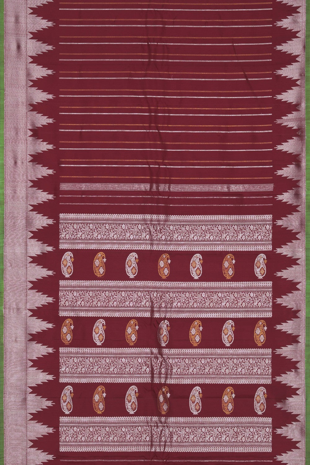 Image of Red Gadwal Silk Saree