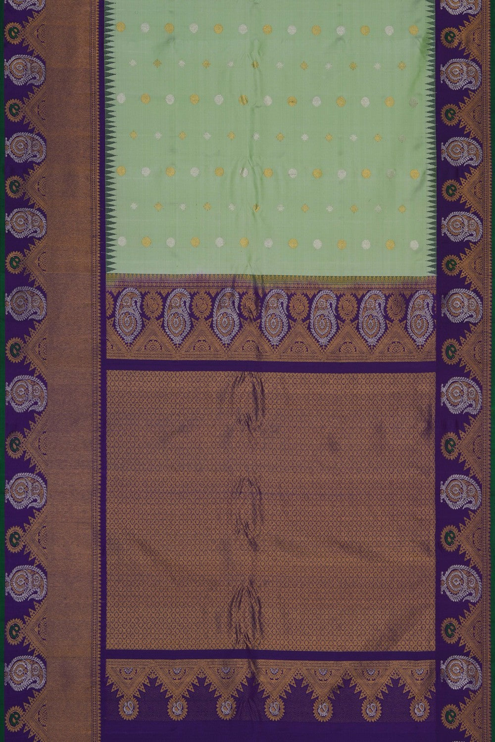 Image of Gadwal Silk Mint Green Saree