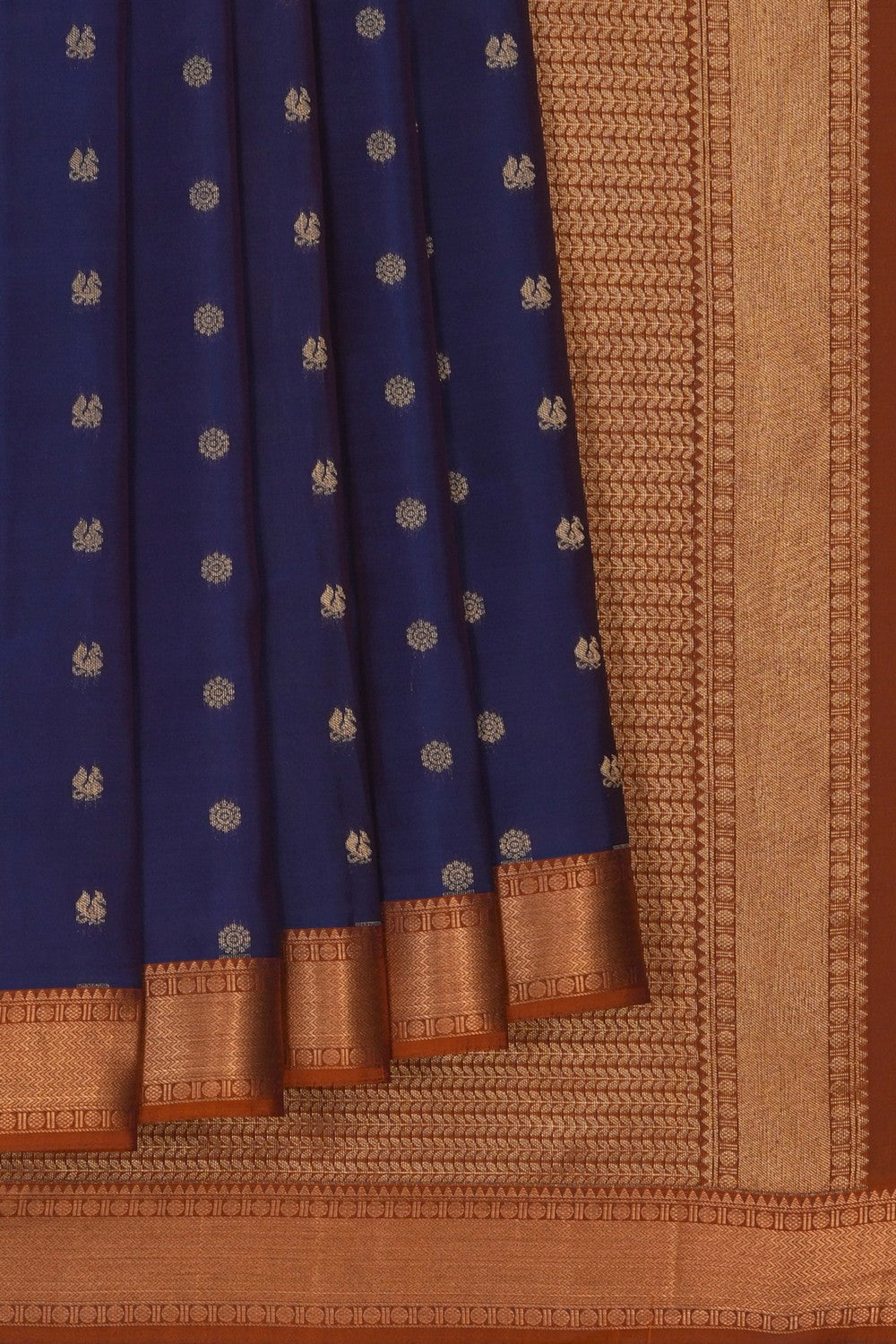 Image of Blueberry Blue South Silk Saree