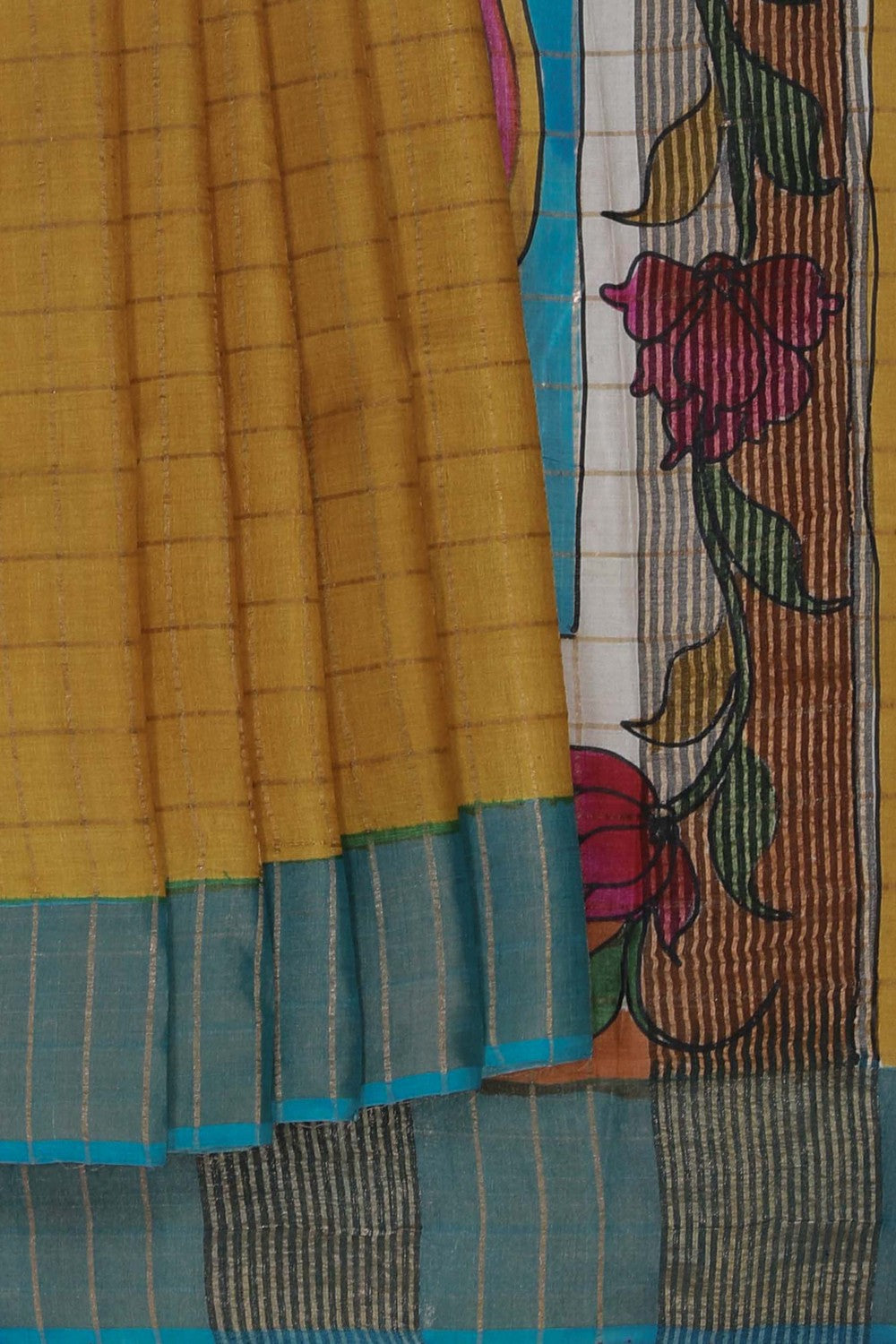 Image of A Beautiful Desi Tussar Printed Saree