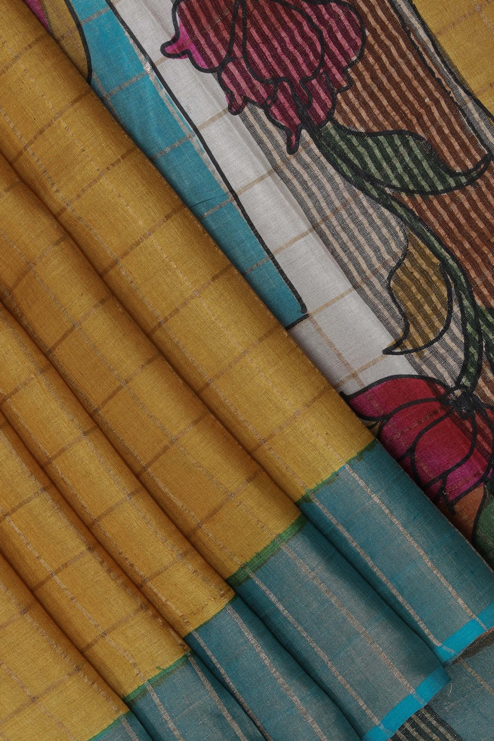 Image of A Beautiful Desi Tussar Printed Saree