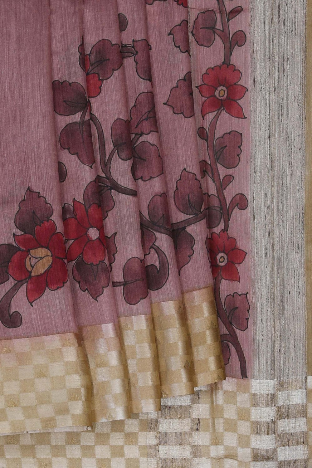 Image of A Beautiful Desi Tussar Printed Saree