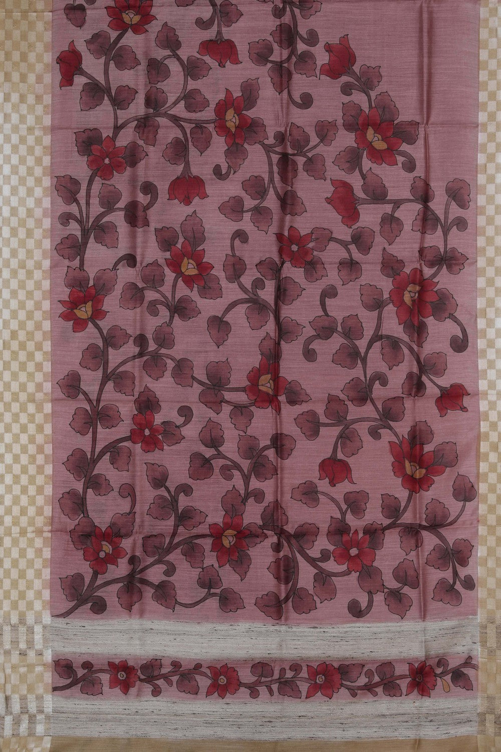 Image of A Beautiful Desi Tussar Printed Saree