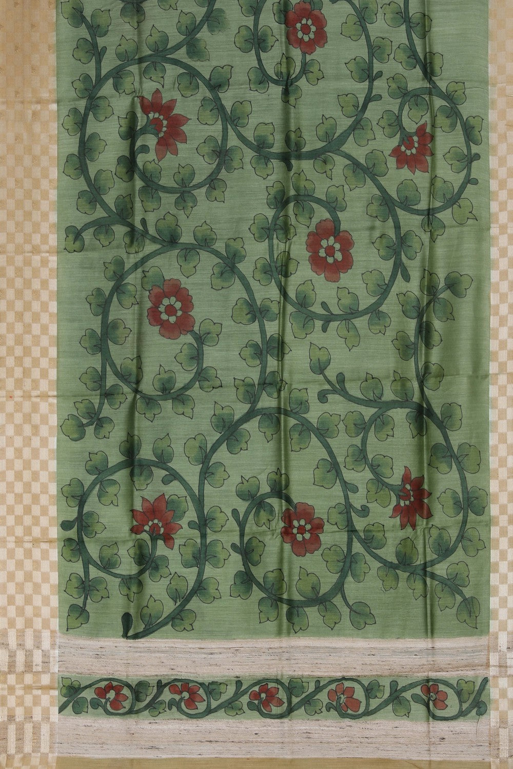 Image of A Beautiful Desi Tussar Printed Saree