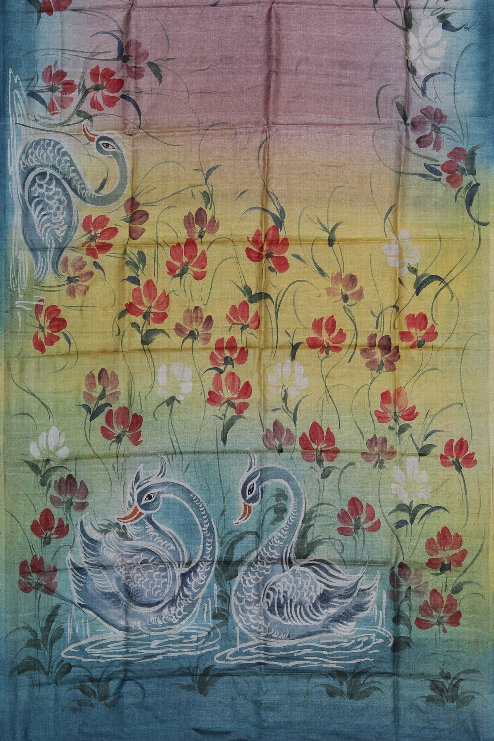 Image of A Beautiful Desi Tussar Printed Saree