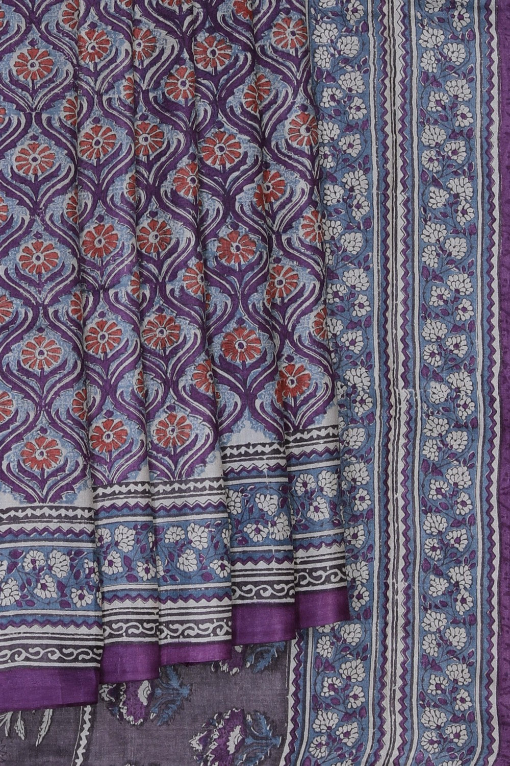 Image of A Beautiful Desi Tussar Printed Saree