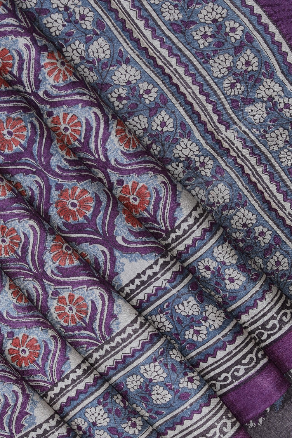 Image of A Beautiful Desi Tussar Printed Saree