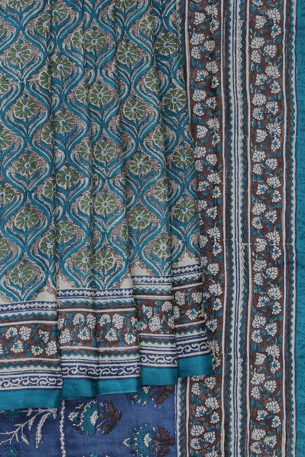 Image of A Beautiful Desi Tussar Printed Saree