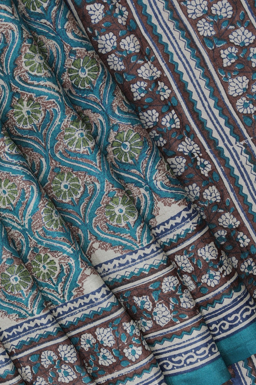 Image of A Beautiful Desi Tussar Printed Saree