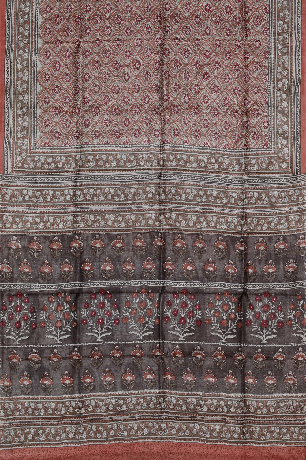 Image of A Beautiful Desi Tussar Printed Saree