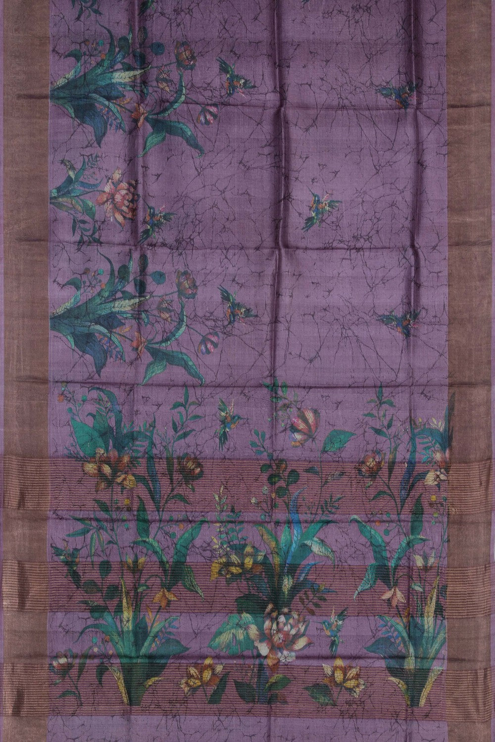 Image of A Beautiful Desi Tussar Printed Saree
