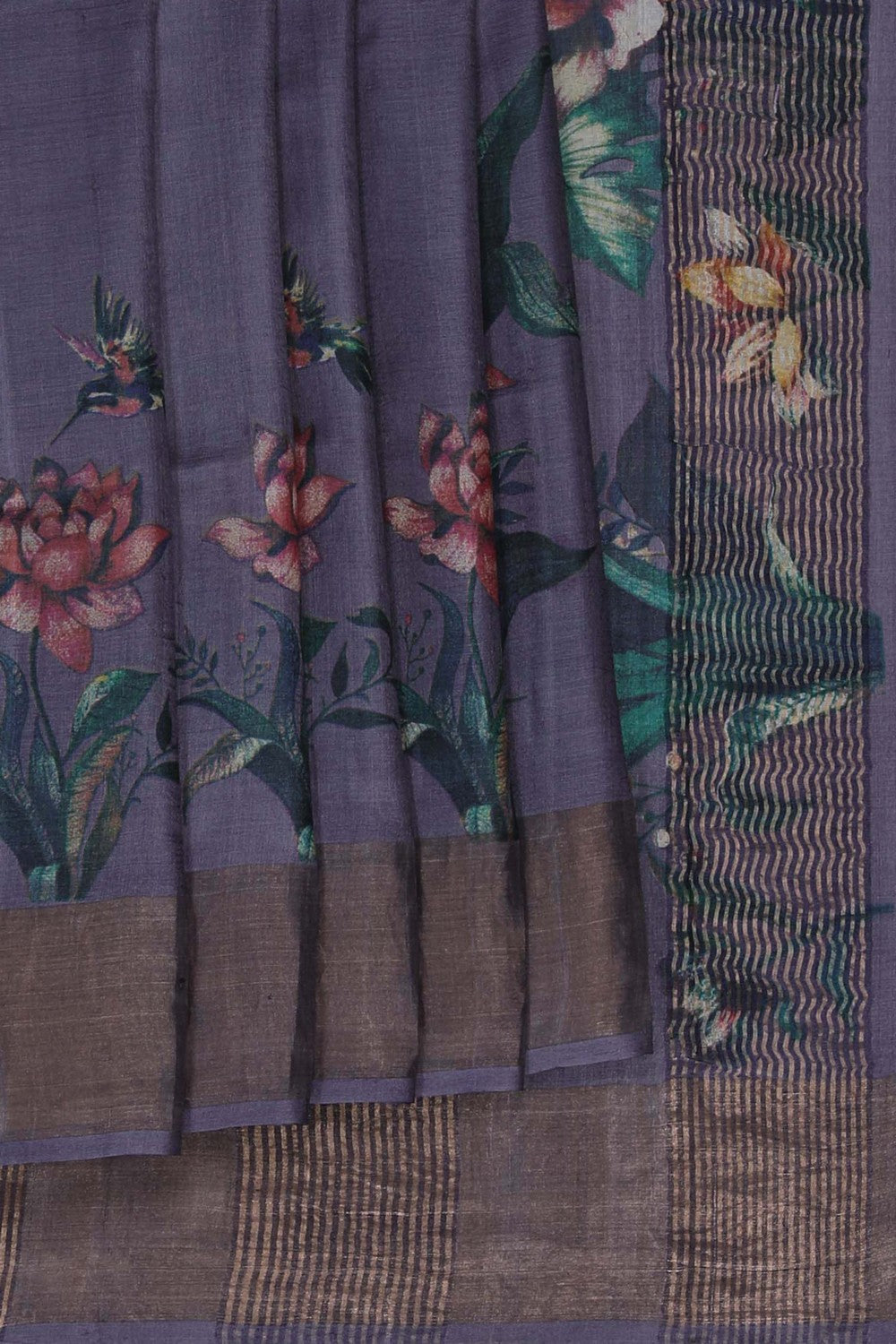 Image of A Beautiful Desi Tussar Printed Saree