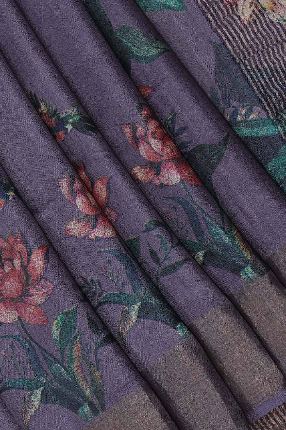 Image of A Beautiful Desi Tussar Printed Saree