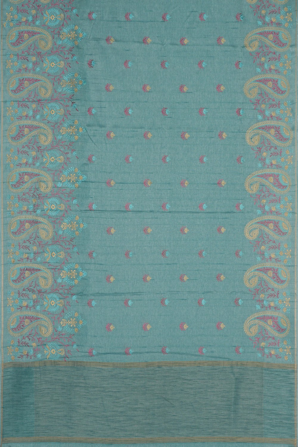 Image of Blue Desi Tussar Silk Saree