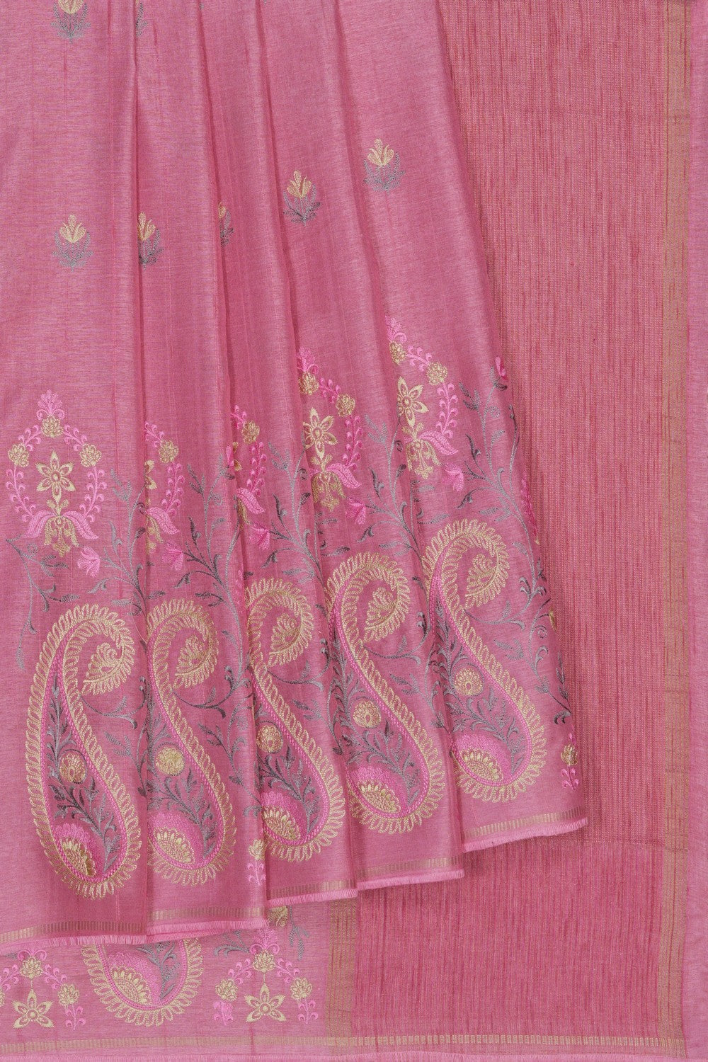 Image of Pink Desi Tussar Silk Saree