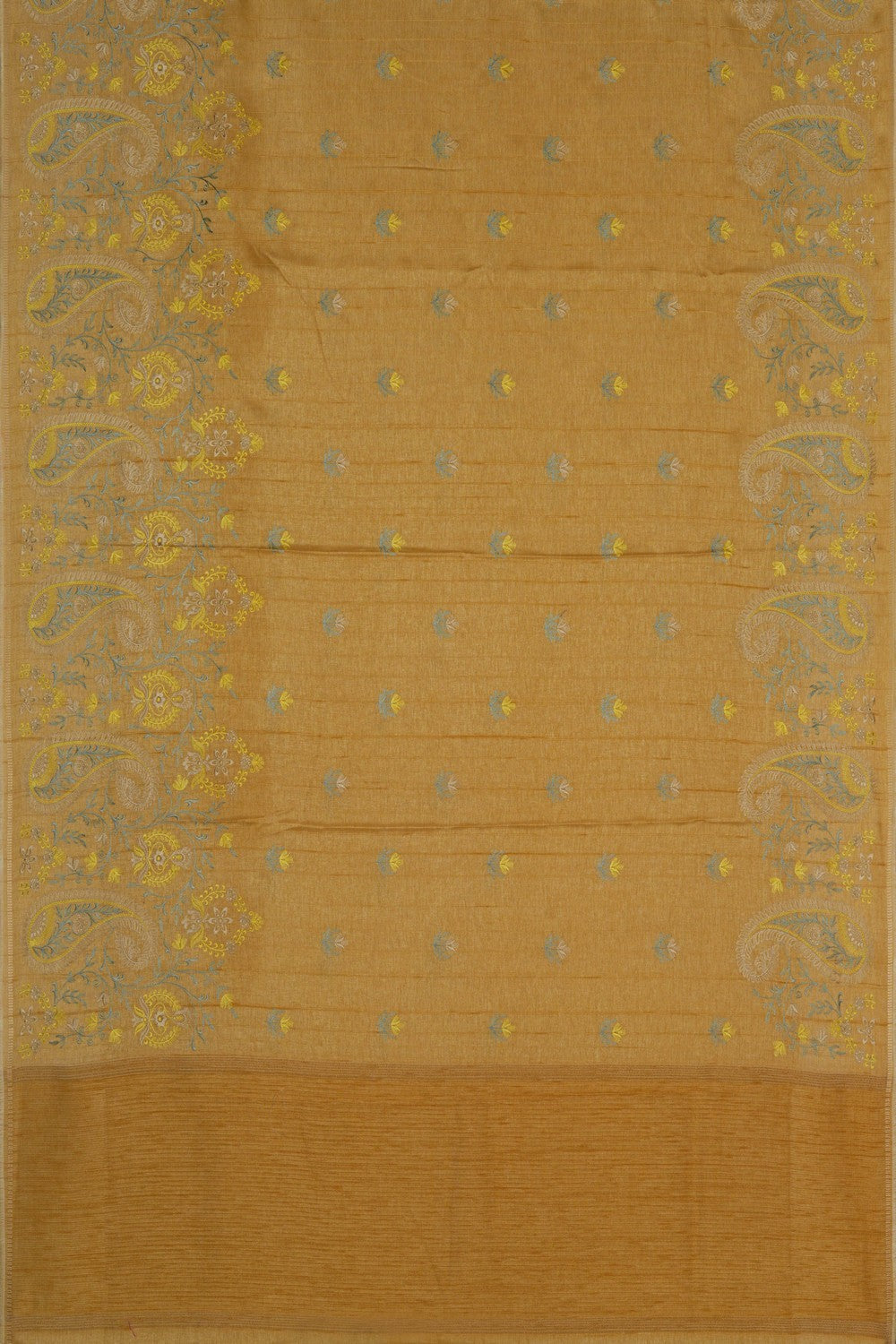 Image of Yellow Desi Tussar Silk Saree