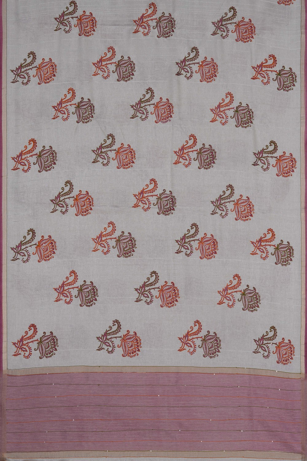 Image of Off-White Desi Tussar Silk Saree