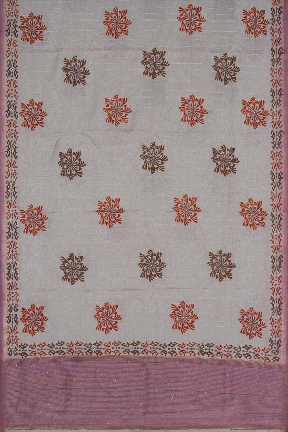 Image of Off-White Desi Tussar Silk Saree