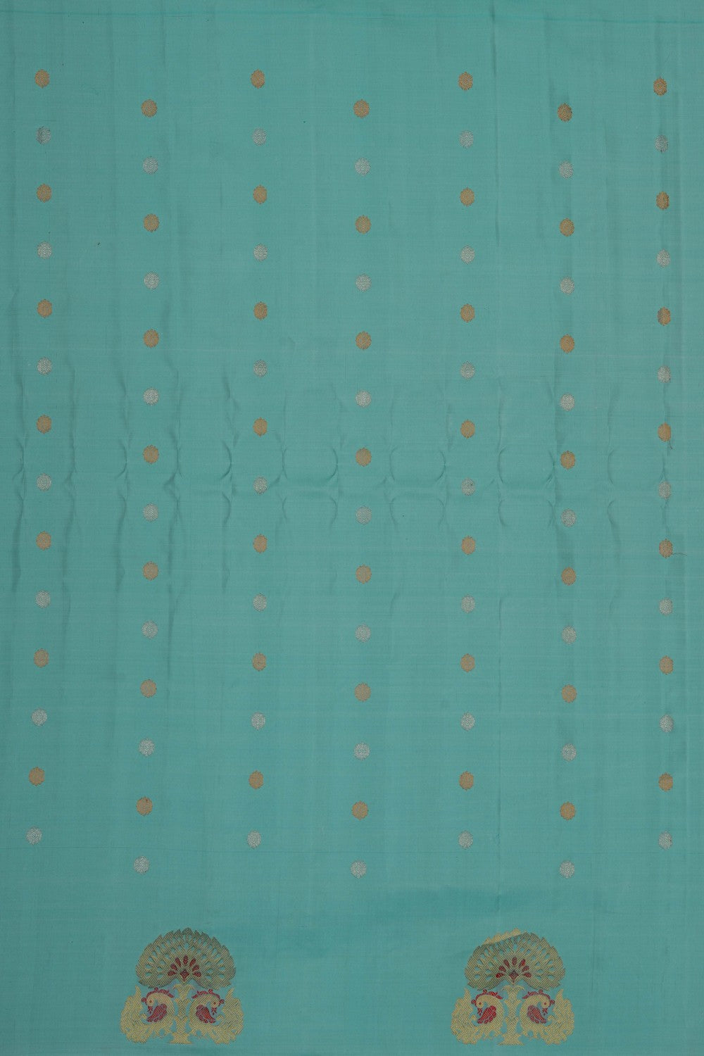 Image of Gorgeous Aqua Green Gadwal Silk Saree