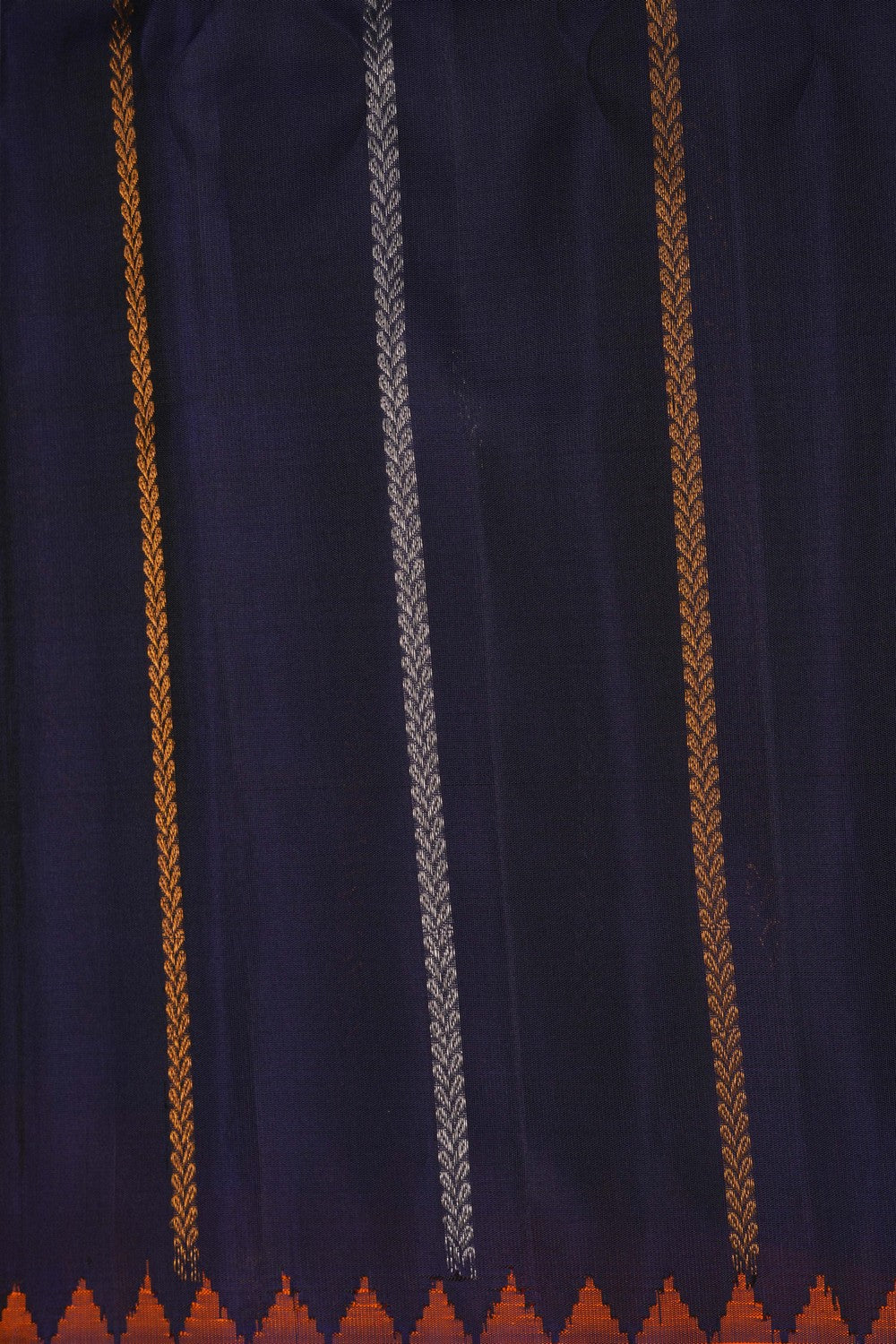 Image of Navy Blue Gadwal Silk Saree