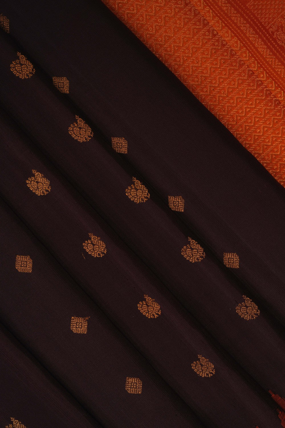 Image of Gorgeous Brown Gadwal Silk Saree