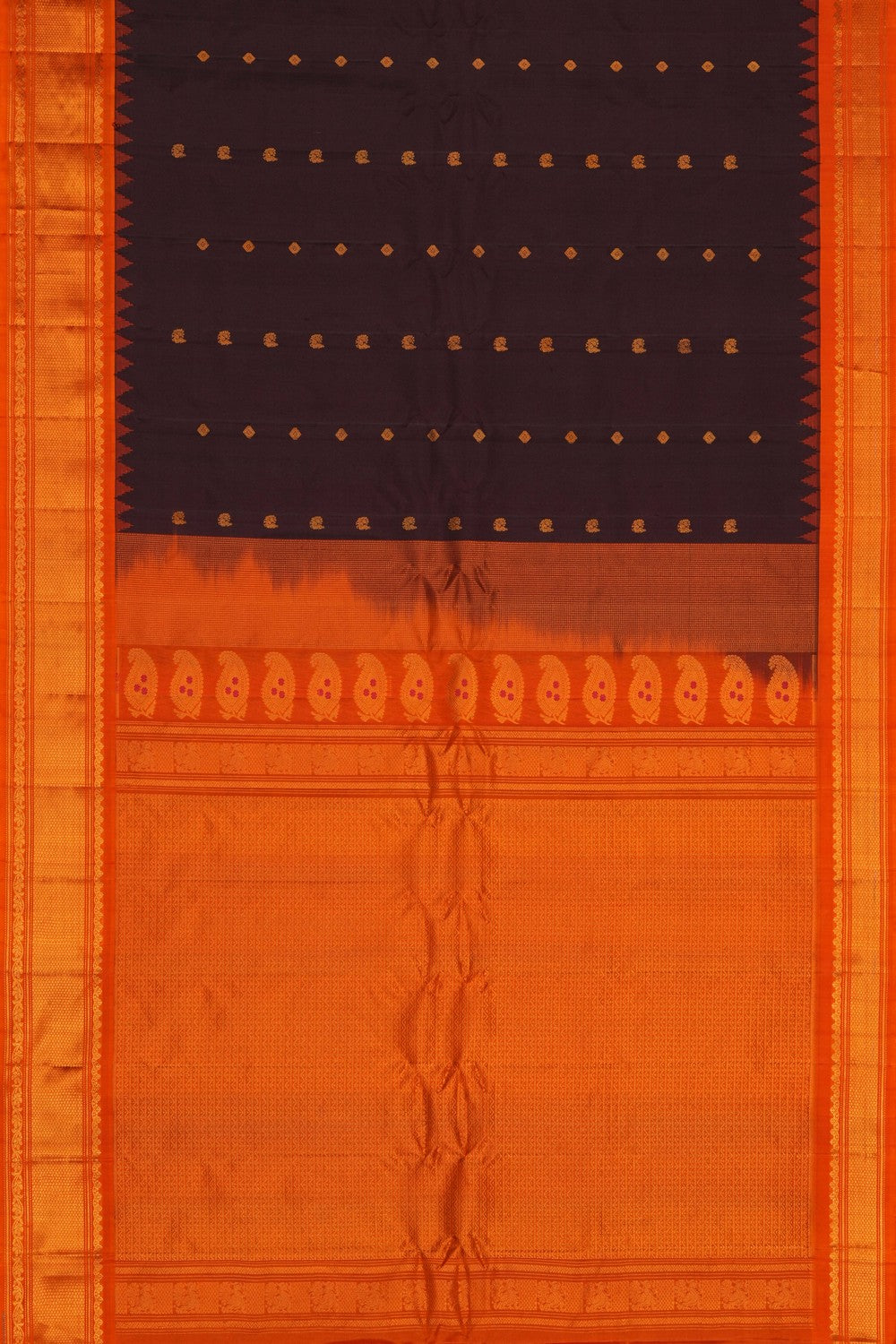 Image of Gorgeous Brown Gadwal Silk Saree