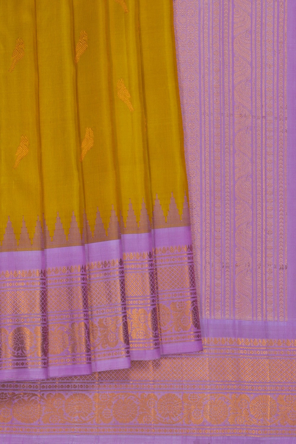 Image of Spring Green Gadwal Silk Saree