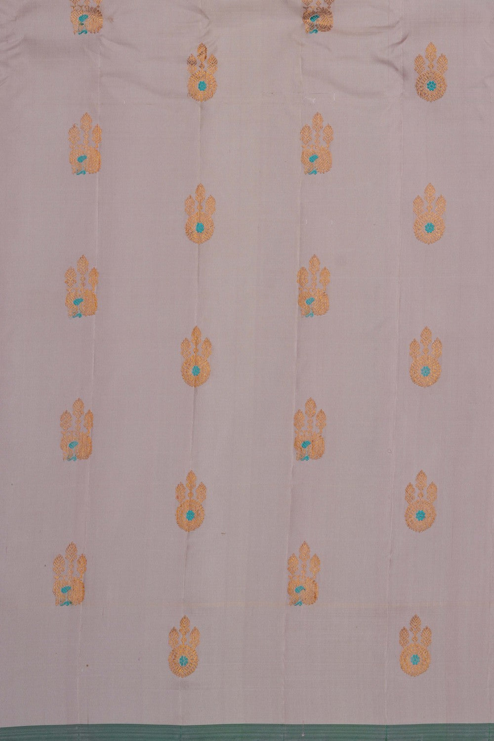 Image of Turquoise Blue Gadwal Silk Saree