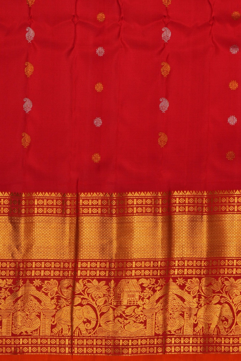 Image of Gorgeous Grey Gadwal Silk Saree