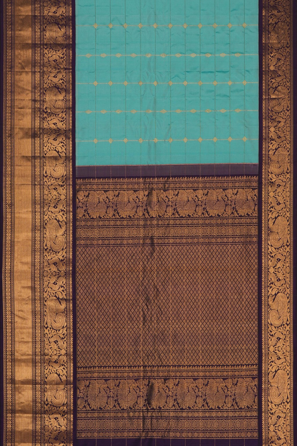 Image of Sea Green Gadwal Silk Saree