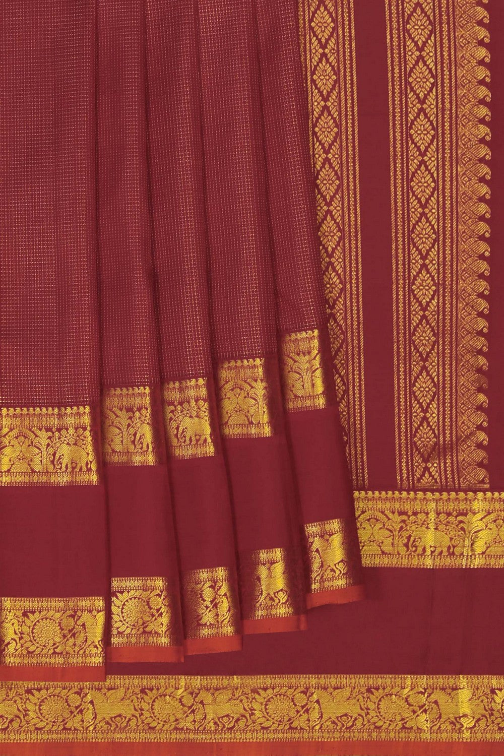 Image of Gadwal Silk Red Saree