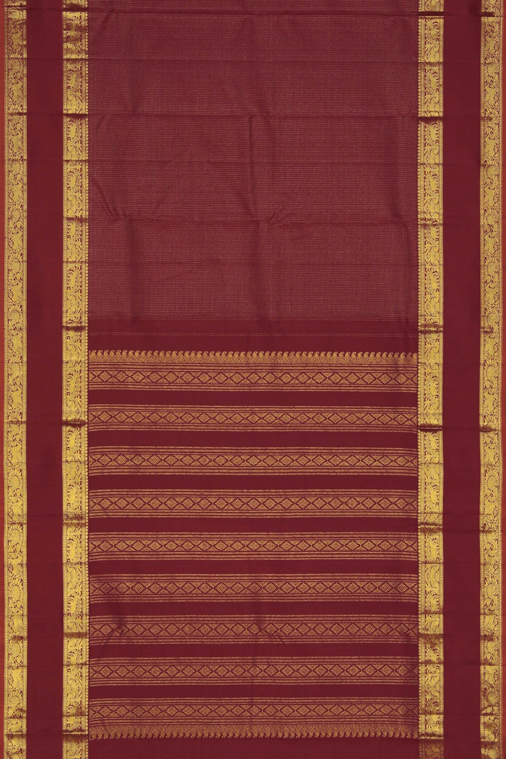 Image of Gadwal Silk Red Saree