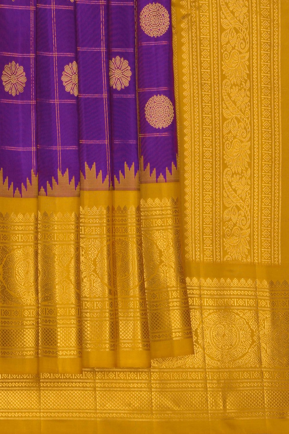 Image of Gadwal Silk Purple Saree