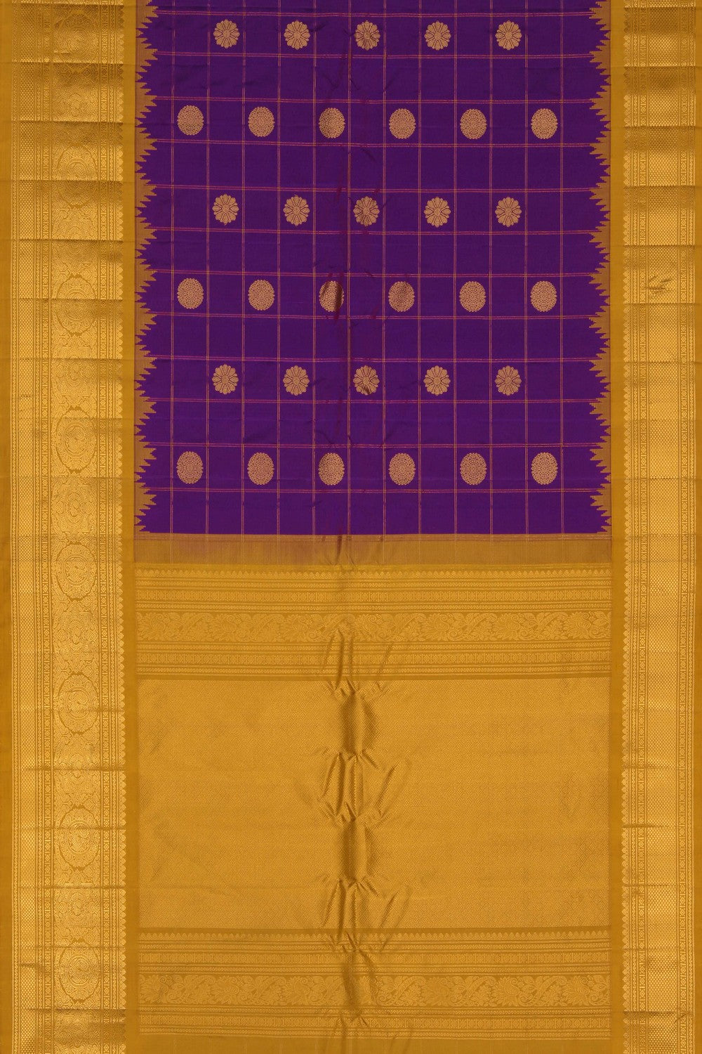 Image of Gadwal Silk Purple Saree