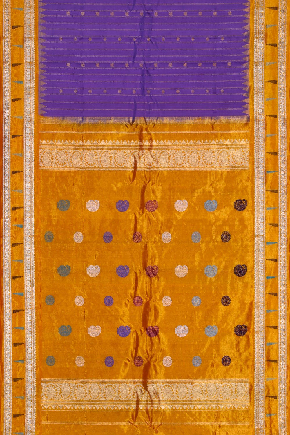 Image of Gadwal Silk Purple Saree