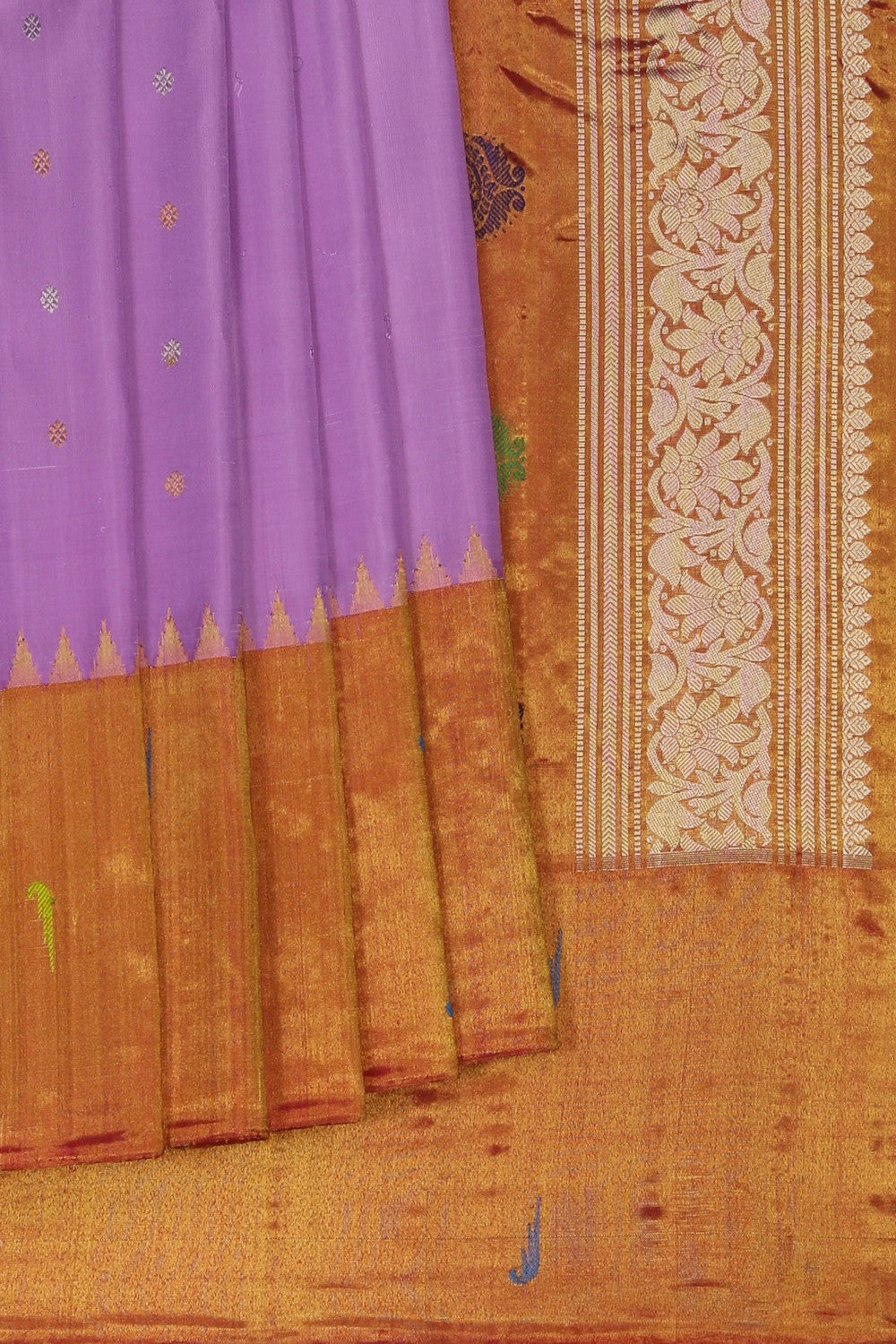 Image of Gadwal Silk Lavender Saree
