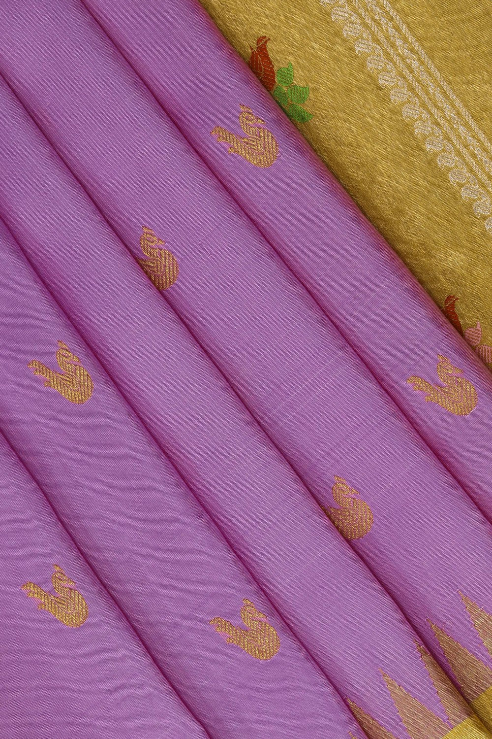 Image of Gadwal Silk Lavender Pink Saree