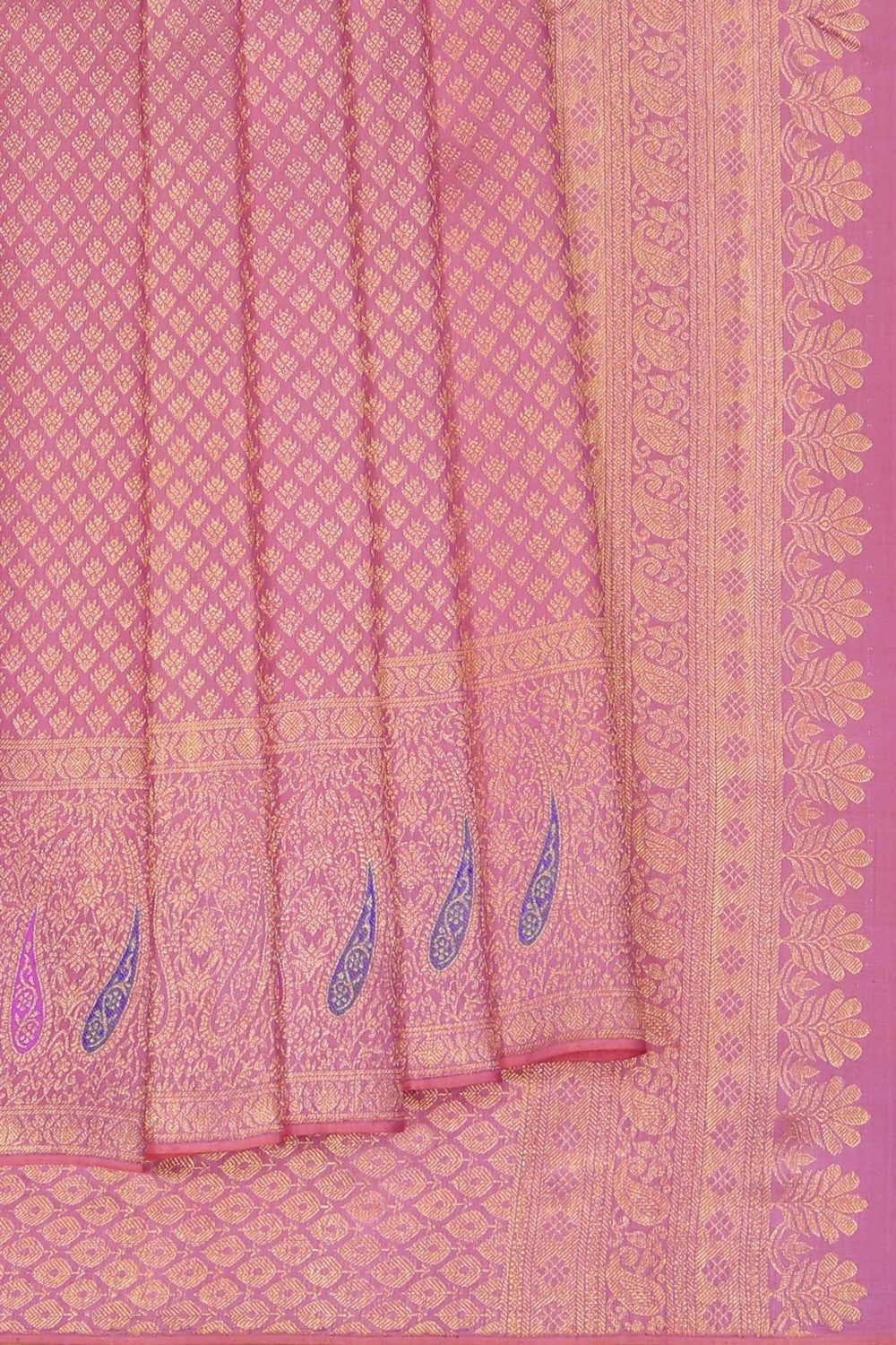 Image of Gadwal Silk Pink Saree